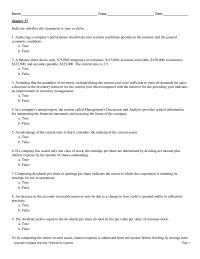 Accounting Chapter 17 Chapter_17&nbsp;Analyzing a company’s performance should take into account conditions peculiar to the industry and the general economic conditions