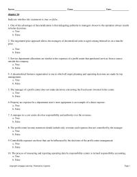 Accounting Chapter 24 Chapter_24&nbsp;A decentralized business organization is one in which all major planning and operating decisions are made by topmanagement