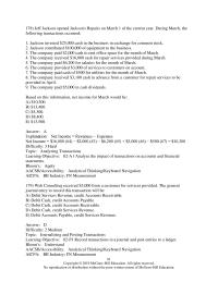 Accounting Chapter 2 5 Jeff Jackson opened Jackson’s Repairs on March 1 of the current year. During March, the following transactions occurred. Jackson invested $25,000 cash in the business in exchange for common stock