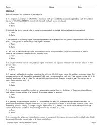 Accounting Chapter 26 Chapter_26&nbsp;The average rate of return method of capital investment analysis gives consideration to the present value of future cash&nbsp;flows