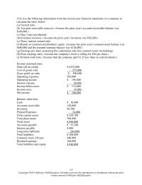 Accounting Chapter 13 7 A common focus of financial statement users in evaluating a company’s performance and financial condition includes evaluating its