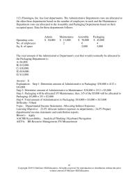 Accounting Chapter 22 4 Flamingos, Inc. has four departments. The Administrative Department costs are allocated to the other three departments based on the number of employees in each and the Maintenance Department