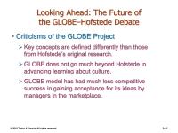 International Business Chapter 2 Homework Desire to have trust in business relations built through traditional social networks over time. Need for rules, regulatory procedures, and laws
