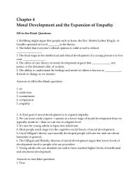 Business Ethics Chapter 4 1 The Gilligan and Belenky theories of moral development argue that lower levels of development involve people who are powerless