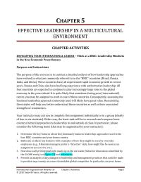 International Business Chapter 5 Homework These massive firms and the hierarchical and closed leadership style they employ seem ideally suited for Korean culture