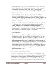 International Business Chapter 9 Homework Chinese and foreign firms are adjusting to this growing voice of labor by providing both higher pay and a variety of benefits Sabotage