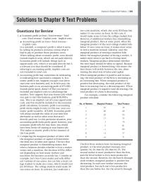 Economics Chapter 8 Homework Comparing the marginal product of&nbsp; labor with the marginal product of capital&nbsp; will determine the ideal mix of labor and capital