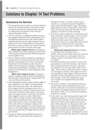 Economics Chapter 14 Homework Changes in workers’ marginal products shift the demand for labor because the productivity changes affect the cost of producing the product