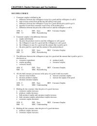Economics Chapter 5 1 102 The price-quantity combination found where the supply and demand curves intersect is a unique combination that is efficient because&nbsp;