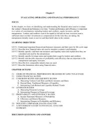 Entrepreneurship Chapter 5e Describe the types of financial ratios and other financial performance measures that are used during a venture’s successful life cycle