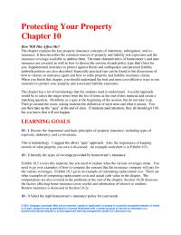 Finance Chapter 10 Homework Discuss the importance and basic principles of property insurance, including types of exposure, indemnity, and co-insurance