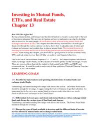 Finance Chapter 13 Homework Differentiate between open- and closed-end mutual funds as well as exchange traded funds and discuss the various types of fund loads and charges