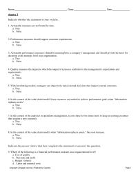 Management Chapter 2 1 Actionable performance measures should be meaningful to a company’s management and should provide the basis for decisions at the strategic level in an organization&nbsp;
