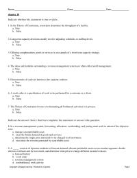Management Chapter 10 1 Harlose Suits owns more equipment than required for manufacturing goods during periods of regular demand in order to tackle sudden demand surges