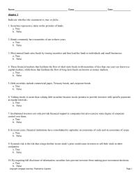 Finance Chapter 1 1 Valuing stocks is easier than valuing debt securities because stocks promise to provide investors with specific payments at regular intervals