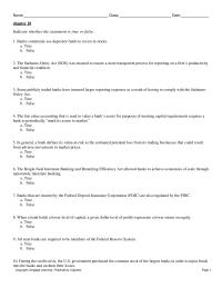 Finance Chapter 18 1 In general, a bank defines its value-at-risk as the estimated potential loss from its trading businesses that could result from adverse movements in market prices
