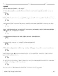 Finance Chapter 25 1 Real estate values usually have little impact on the market value of a life insurance company’s asset portfolio and only affect property and casualty insurance companies