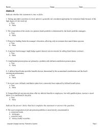 Finance Chapter 26 1 Taking speculative positions in stock options is generally not considered appropriate for retirement funds because of the high degree of risk involved
