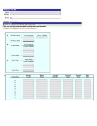 Accounting Chapter 16 Homework&nbsp;Cells with non-gray backgrounds are protected and cannot be edited Quick Assets Current Liabilities