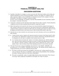 Accounting Chapter 16 Homework Trends indicated by comparisons may be far more significant than the data for a single date or period