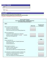 Accounting Chapter 17 Homework&nbsp;Sunrise Coffee Company Cost of Production Report – Roasting Department For the Month Ended December 31