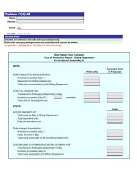 Accounting Chapter 17 Homework&nbsp;Blue Ribbon Flour Company For the Month Ended May 31 Cost of Production Report – Sifting Department