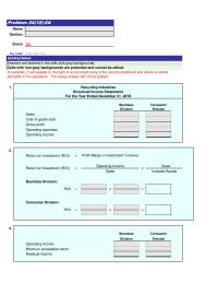 Accounting Chapter 24 Homework&nbsp;Recycling Industries&nbsp;Divisional Income Statements&nbsp;For the Year Ended December 31, 20Y8