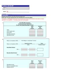 Accounting Chapter 24 Homework&nbsp;Free Ride Bike Company&nbsp;Divisional Income Statements&nbsp;For the Year Ended December 31, 20Y7