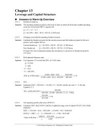 Leverage And Capital Structure