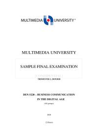 Quiz Of Business Communication
