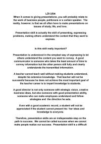 Tips For Presentation