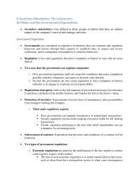 Business Ethics Chapter 8 1 Secondary stakeholders were defined as those groups or entities that have an indirect impact on the company’s survival and strategic activities
