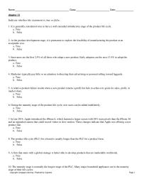 Marketing Chapter 11 1 At the product development stage, it is premature to explore the feasibility of manufacturing the product at an acceptable cost