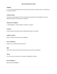 Obligation And Contracts