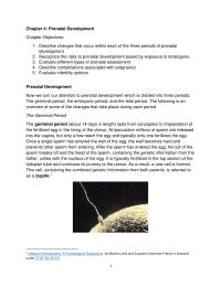 Describe changes that occur within each of the three periods of prenatal development