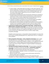 Marketing Chapter 2 Homework A sustainable competitive advantage is one that cannot be copied by the competition. Competitive advantages can include the skills and assets of the organization