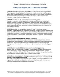 Marketing Chapter 2 Homework Planning is often classified based on its scope or breadth where top-level managers spend more time engaged in long-range strategic