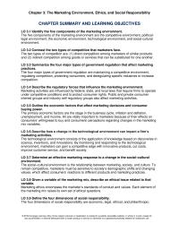 Marketing Chapter 3 Homework The four major types of government regulation are maintaining a competitive environment, regulating competition, protecting consumers