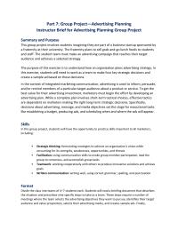 Marketing Chapter 7 Homework Students will read a briefing document that describes the situation and prescribes nine specific steps to take as a team