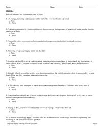 Marketing Chapter 1 1 Production orientation is a business philosophy that stresses on the importance of quantity of products rather than the quality of products