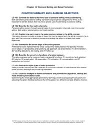 Marketing Chapter 18 Homework Personal selling occurs through several types of communication channels: over-the-counter selling, field selling, telemarketing, and inside selling