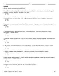 Marketing Chapter 15 1 Selective distribution helps marketers reduce total marketing costs while establishing strong working relationships within the channel