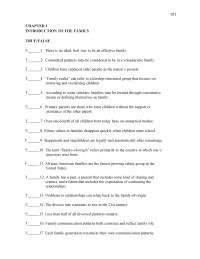 Communications Chapter 1 1 Based on your experience or informed speculation, describe three implications of ethnicity or economics on how family members interact