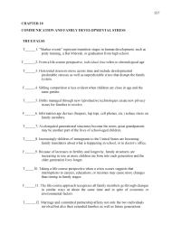 Communications Chapter 10 1 Horizontal stressors move across time and include developmental predictable stresses as well as unpredictable crises that disrupt the family system