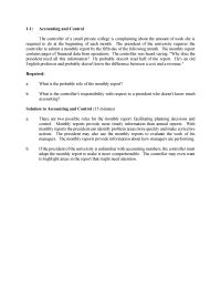 Chapter 1 1 Solution Accounting And Control 15 Minutes There Are Two Possible Roles For