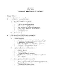 Special Education Chapter 4 Chapter 4 Brown Board Education Mills Board Education The District Columbia Larry Riles Hobson