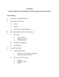 Special Education Chapter 8 Chapter 8 Individuals Who Have Mild Intellectual Disabilities Typically Reach High The Level