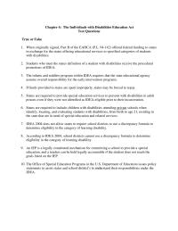 Special Education Chapter 4 1 The Primary Vehicle Mechanism For Providing Free Appropriate Public Education The Procedural