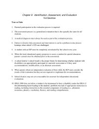 Special Education Chapter 9 1 All The Above When Making Eligibility Determination Idea 2004 Does Not Allow
