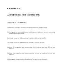 ACCOUNTING FOR INCOME TAX